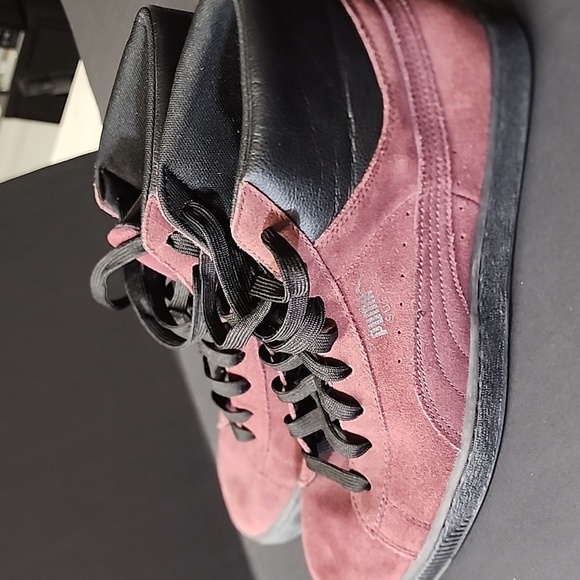 Suede wine colored Puma High tops sz 12 Mens - Picture 5 of 10